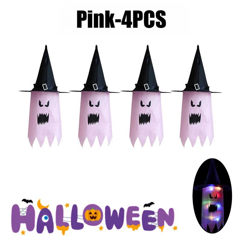Glowing Outdoor Witch Hat LED Luminous Tree Hanging Ornament Kids Party Decor Halloween Wizard Hat Magic Prop Solution