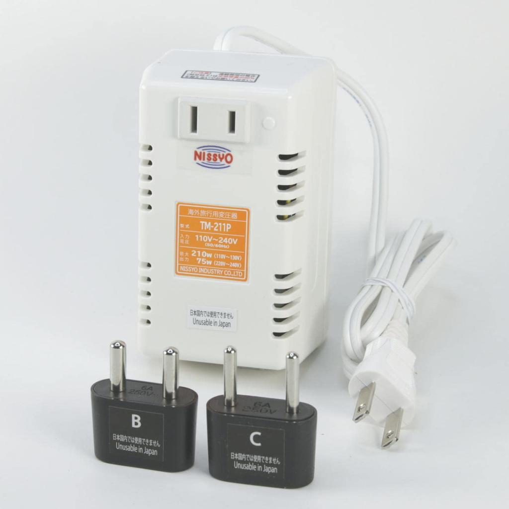 Nissho Kogyo Transformer for International To TM-211P Travel, AC110/220V~AC130/240V (50/60Hz) AC100V, 210W/75W
