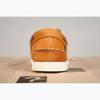 Men Genuine Nubuck Leather Docksides Casual Boat Shoes,Brand Designer Flat Loafers For Homme Femme Orange Color X130