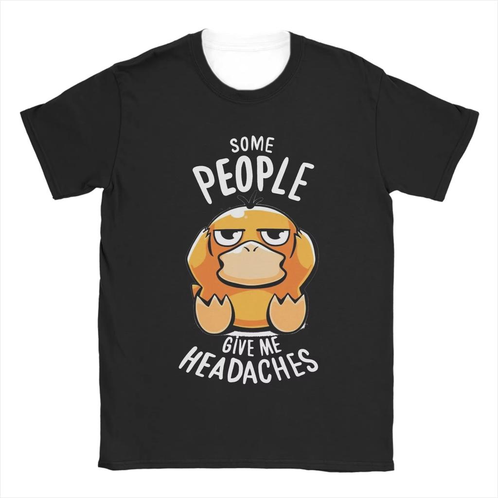 Miniso Anime Pokemon T-Shirt Sommerkleidung Kurzarm Psyduck T-Shirts Unisex Streetwear Lässig Niedlich Damen Coole T-Shirts Tee