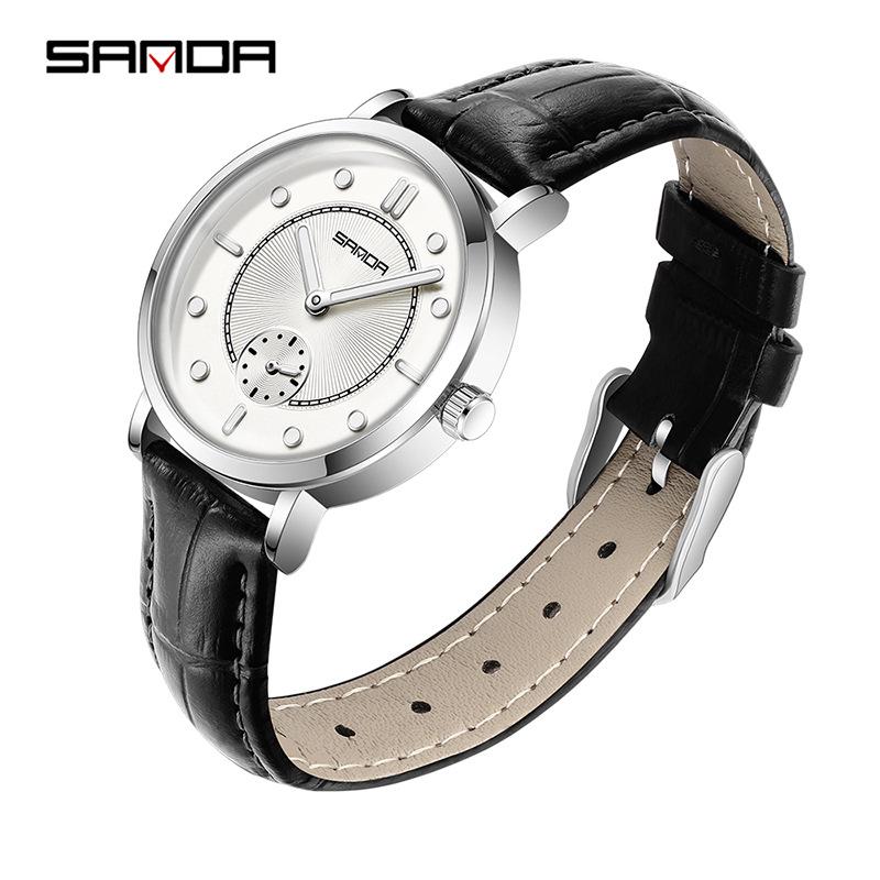 Sanda Youth Silicone Strap Quartz Watch - Trendy Solid Color Design