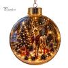 Sfere di Plastica Antirottura Ornamento Storia di Natale Luminoso, Mini Scena Festiva nella Sfera, Decorazioni Luminose Regalo Sfera Trasparente da Appendere all'Albero di Natale