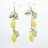 Glass Lemon Earrings Light Weight Fruit Food Earrings Can Love Kawaii Earrings Pastoral Earrings For Women Her Birthday Present