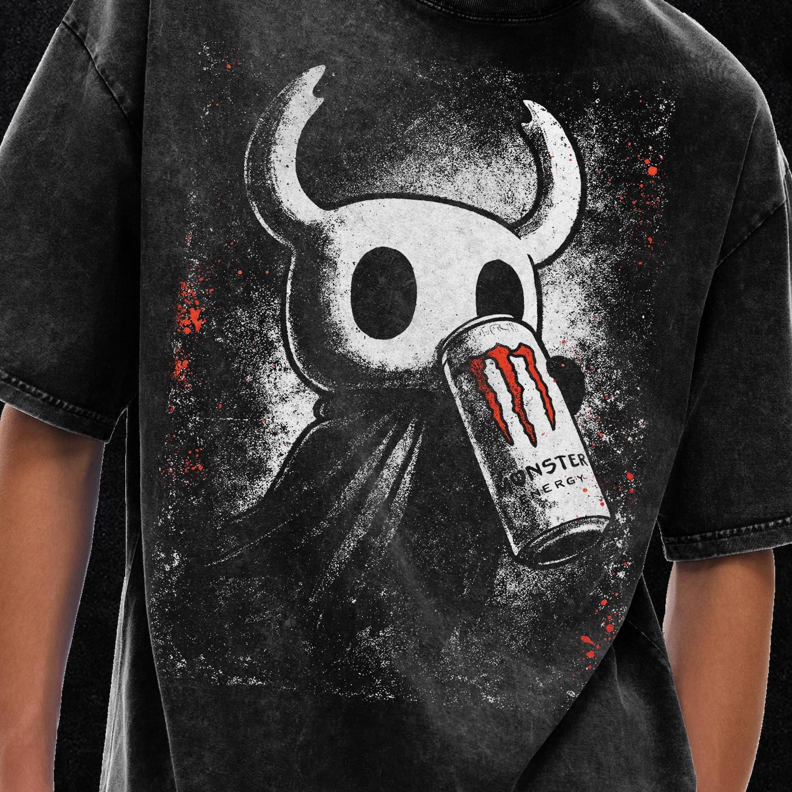 Hollow KnighT-Shirt - Hollow Knight Silksong T-Shirt, Acid Wash Oversize T-Shirt - 250 GSM, Grunge & Goth Streetwear, Vintage Washed T-Shirt S