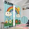 2pcs 2D flat printing Window Drapes Vintage Rainbow Flowers Polyester Without Electricity Festive Holiday Use for All Occasions
