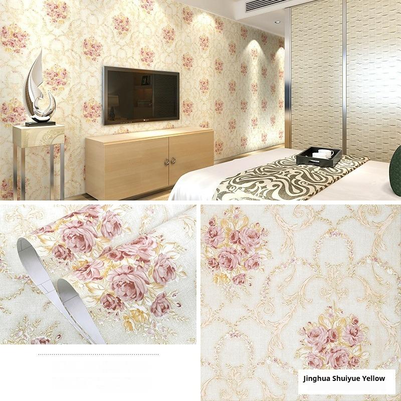Selvklebende Tapet Pastoralt Blomstermønster Selvklebende Tapet Soverom Stue Møbler Renovering Vanntett og Fuktsikker 10 Meter