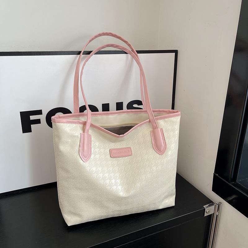 

2025bega new houndstooth large-capacity tote bag women s commuter bag shoulder bag розовый