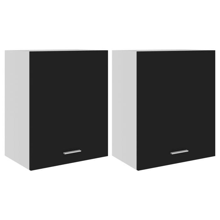 VidaXL Armoires suspendues 2 pcs Noir 50x31x60 cm Bois d ingénierie 805079