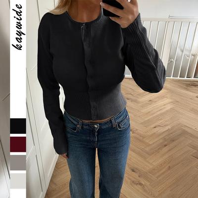 Lässiges einfarbiges Langarm-Hemd Jacke Pullover Damen Herbst und Winter 2025