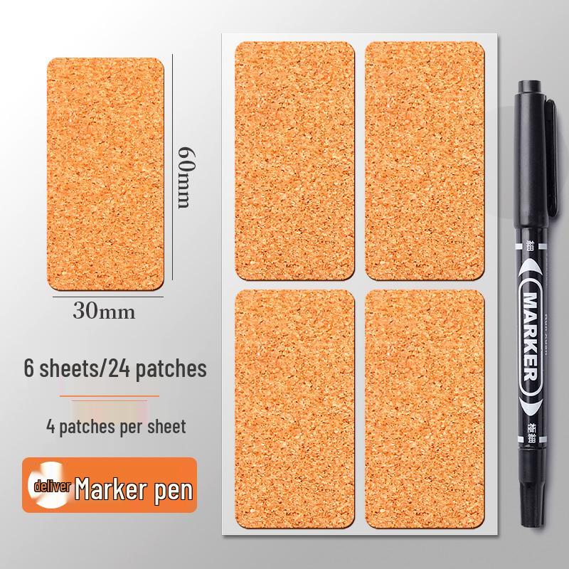 Color Cork Self-Adhesive Label Stickers for Handwritten Notes and Small Markers