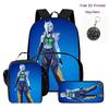 FORTNITE 3Pcs School Kit Lightweight Backpack Front Pocket Lunch Pouch Pencil Bag For Kids Age 6-10,Free 3D Printed Keychain