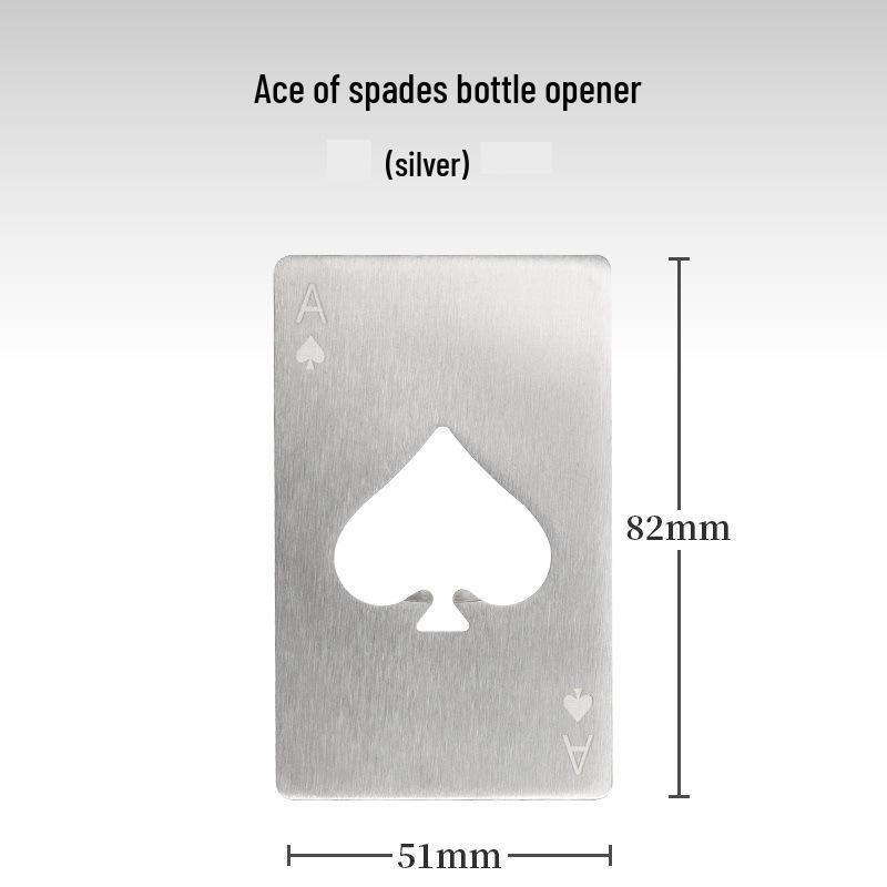 

«Открывашка для бутылок Spade A из нержавеющей стали в форме кредитной карты — дизайн игральной карты»
