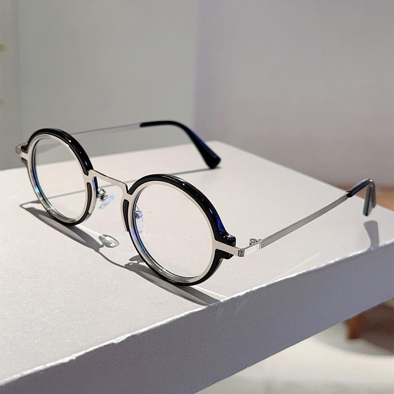 Vintage Round Glasses Men Punk Design Blue Light Blocking Optical Frames New Retro Fashion Non-prescription Eyeglasses
