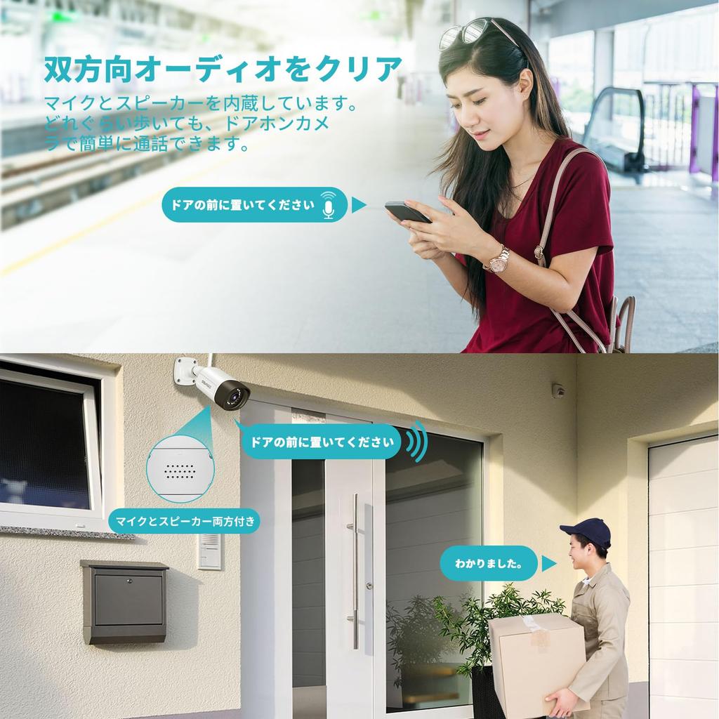 Sovmiku Wireless Security Camera with Audio and 1TB 5MP Wireless Camera Set and 1TB Expandable to 10 IP66 AI Motion Security 5MP and 1TB Two-Way