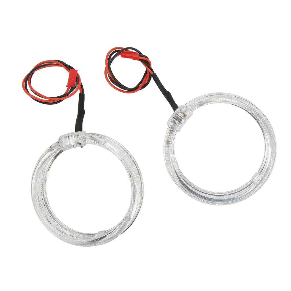 Çift 9-36V LED Melek Gözü Farlar Sinyal Lambası Halo Halkalar Beyaz Kehribar Çift Renkli Dekoratif Araba için 80mm 3.15in