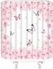 Spring Pink Floral Shower Curtain Cherry Blossoms Butterfly Asian Elegant Flower Valentine's Day Women Girl Charming Romantic