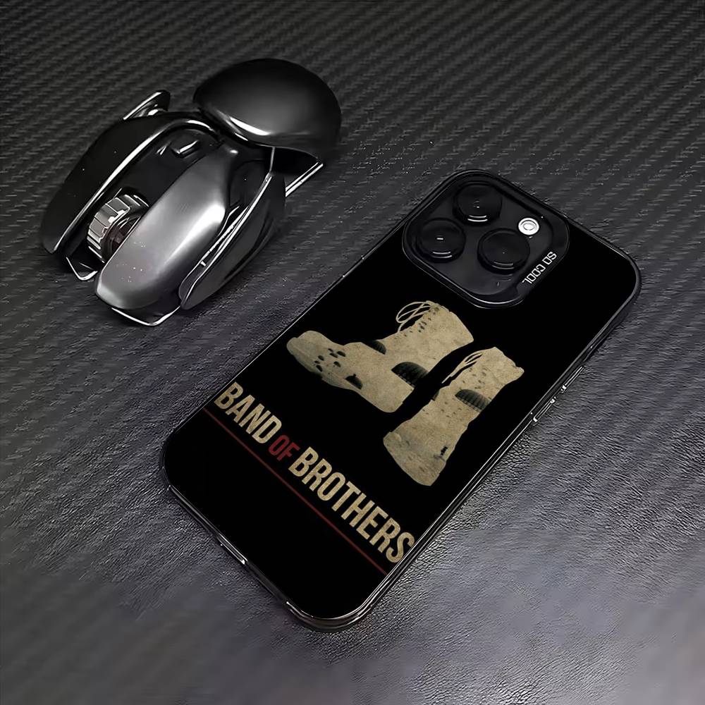 Band of Brothers Phone Case For iPhone17,16,15,14,13,12,11 Plus,Pro Max Colored Silver Plated Inside Cover