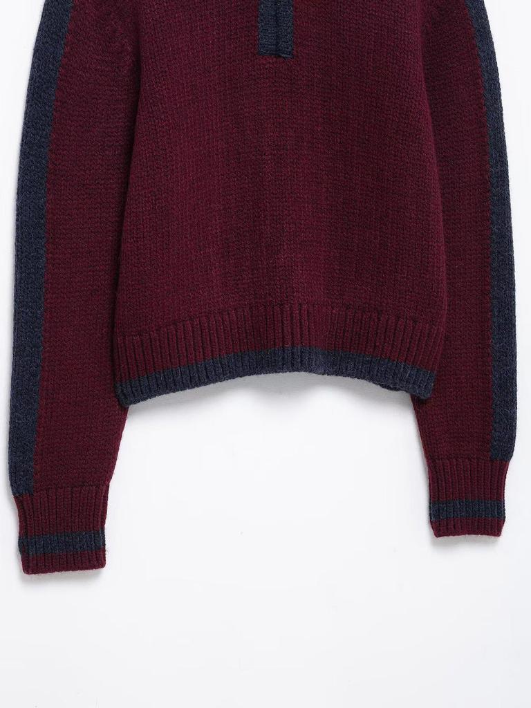 TAOP&ZA Spring/Summer Women's Knitted Sweater with Turn-Down Collar
