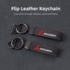 Car Metal Keychain Gift Leather Knitted Suede Keyring For Mitsubishi Xforce ASX L200 Eclipse Cross Outlander Pajero Xpander EK