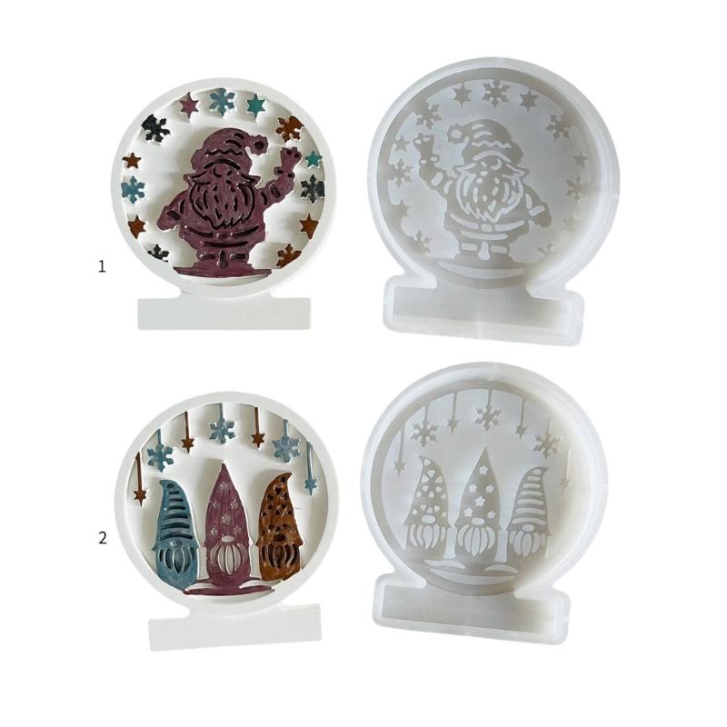 Christmas Dwarf Silicone Molds for Epoxy Resin, Chocolate, Baking, Home Decoration, Santa Clause Resin Silicone Molds