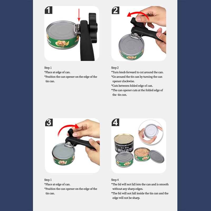 Manual Safety Can Opener Stainless Steel Can Knife Household Single-Handle Side Multi-Functional Can Opener
