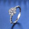 Bague Ringen Snowflake Rings 1 Carat Colored Moissanite Ring For Women Christmas Gift Romantic Winter Sterling Silver 925 Jewelry
