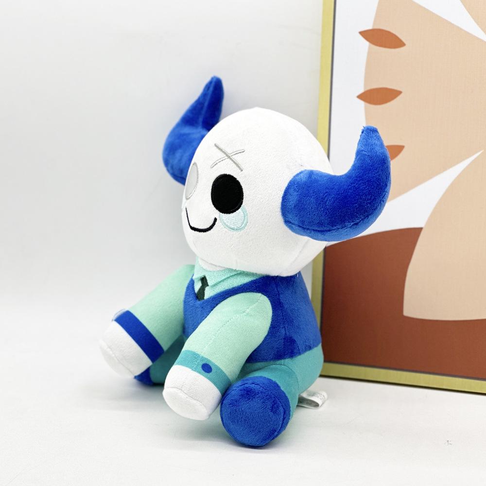 23cm Blue Cow Plush Toy Soft Stuffed Animal Doll Cute Game Peripheral Gift for Kids Children Christmas Birthday