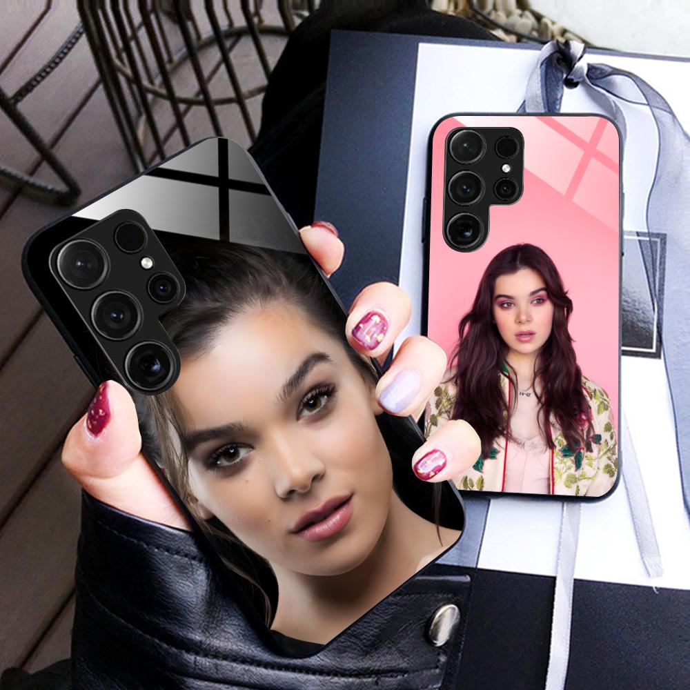 Hailee Steinfeld Glass Mobile Phone Case for Samsung Galaxy S26 S25 S24 S23 S22 S21 S20 Note20 Plus FE Ultra Colorful Cover