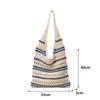 Chic Blue & White Striped Knit Crochet Shoulder Bag Versatile Large Capacity Hollow Out Casual Tote for Women Summer Beach Vacations AVE