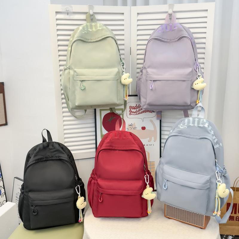 Schoolbag Schoolbag for Female Students Ins Wind Simple Korean Version of Casual Junior High School Students Backpack Large Capacity High School