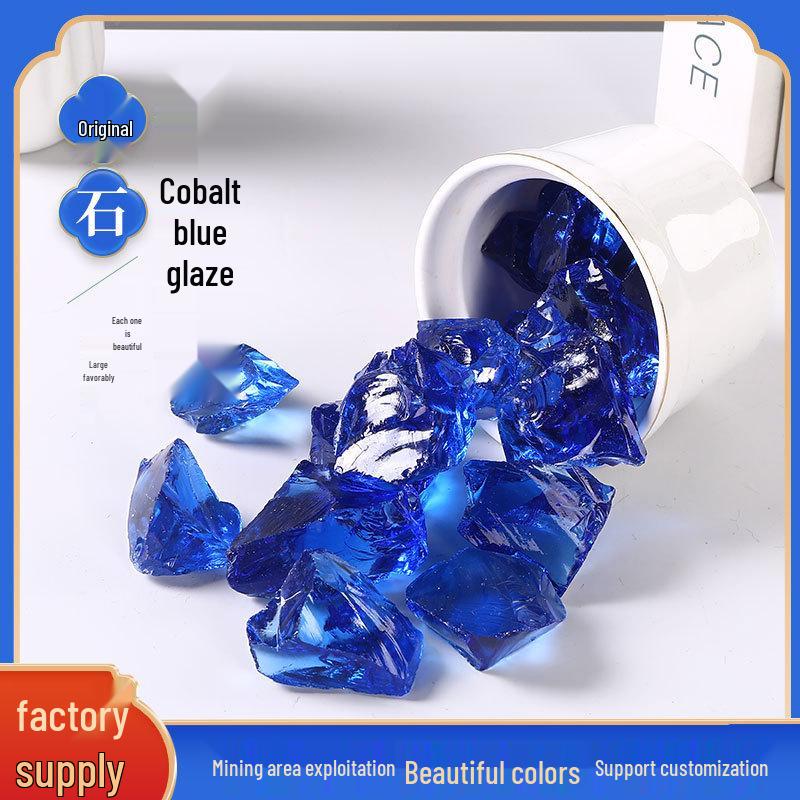 

Cobalt Blue Glazed Crystal Stone Incense & Fish Tank Decorative Stone 1-2cm 100g