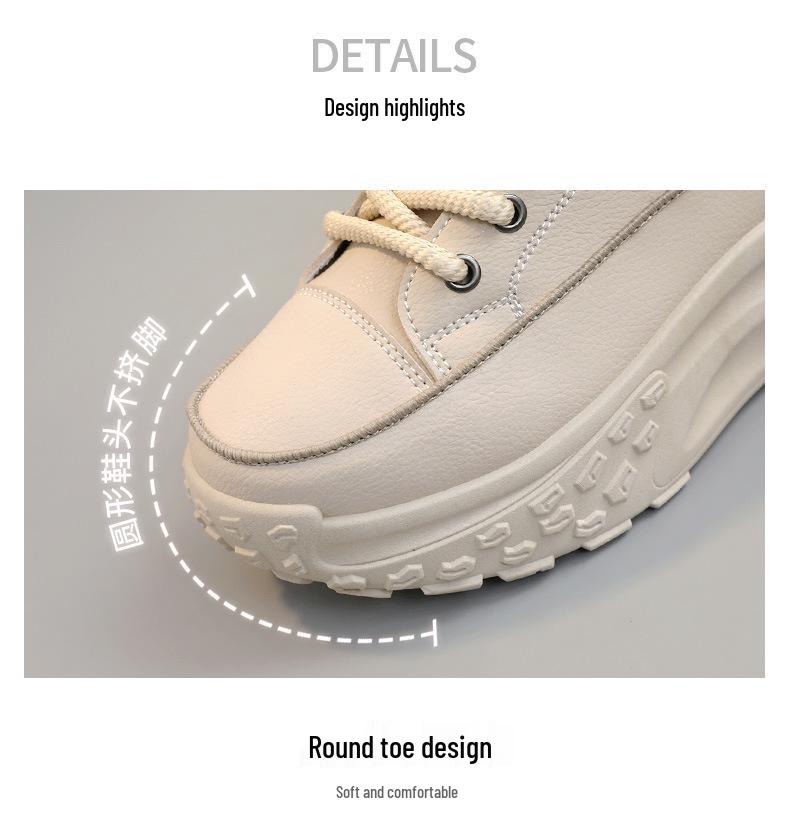 Women's ZY0011 High-Top Sneakers, Autumn 2023, Round-Toe, Thick-Soled, Height-Increasing, Casual Street Style.
