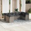 VidaXL Garden Lounge Set 9 Pcs with Grey Cushions Wicker 3218130