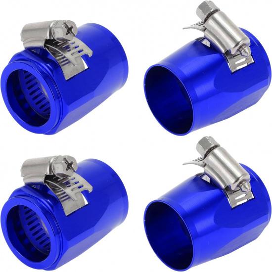 

AN16 Hose Finisher Clamp/Rubber Hoses End Finisher for Oil Fuel Tube/Durable Aluminum Alloy/4 Pcs Black синий