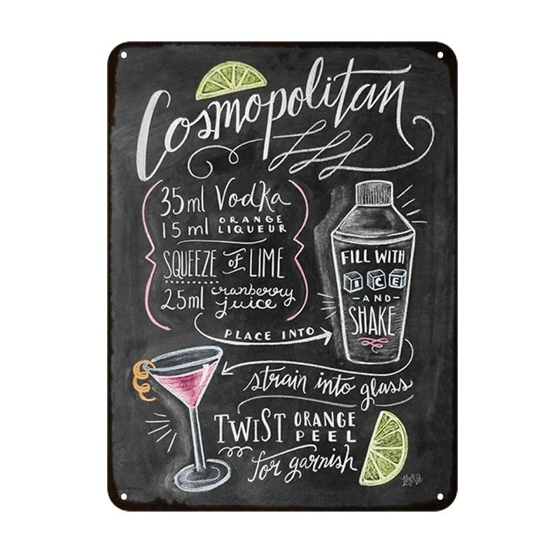 Summer Time BEER Retro Metal Tin Signs Decor Mojito Cocktail Plaque Vintage Posters Bar Pub Art Stickers Wall Decor