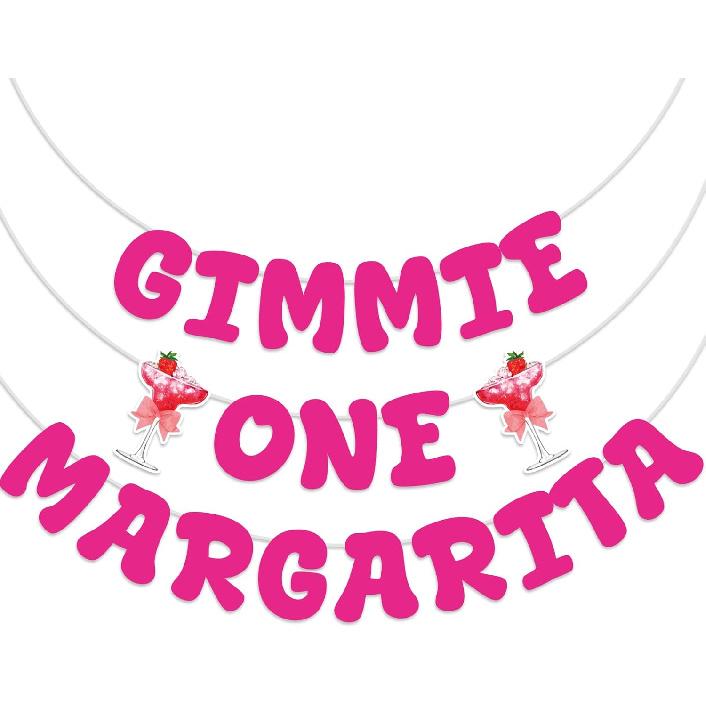 Gimmie One Margarita Banner Kit, Pink Moo Moos and Margaritas Bachelorette Party Decorations, Margarita 21st 25th 30th Birthday Party Supplies Ideas