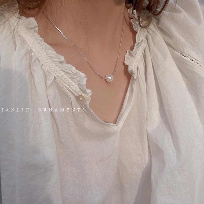 Rainbow Bean Necklace: Women s Simple, Stylish Layered Clavicle Chain, Artistic Niche Sweater Accessory