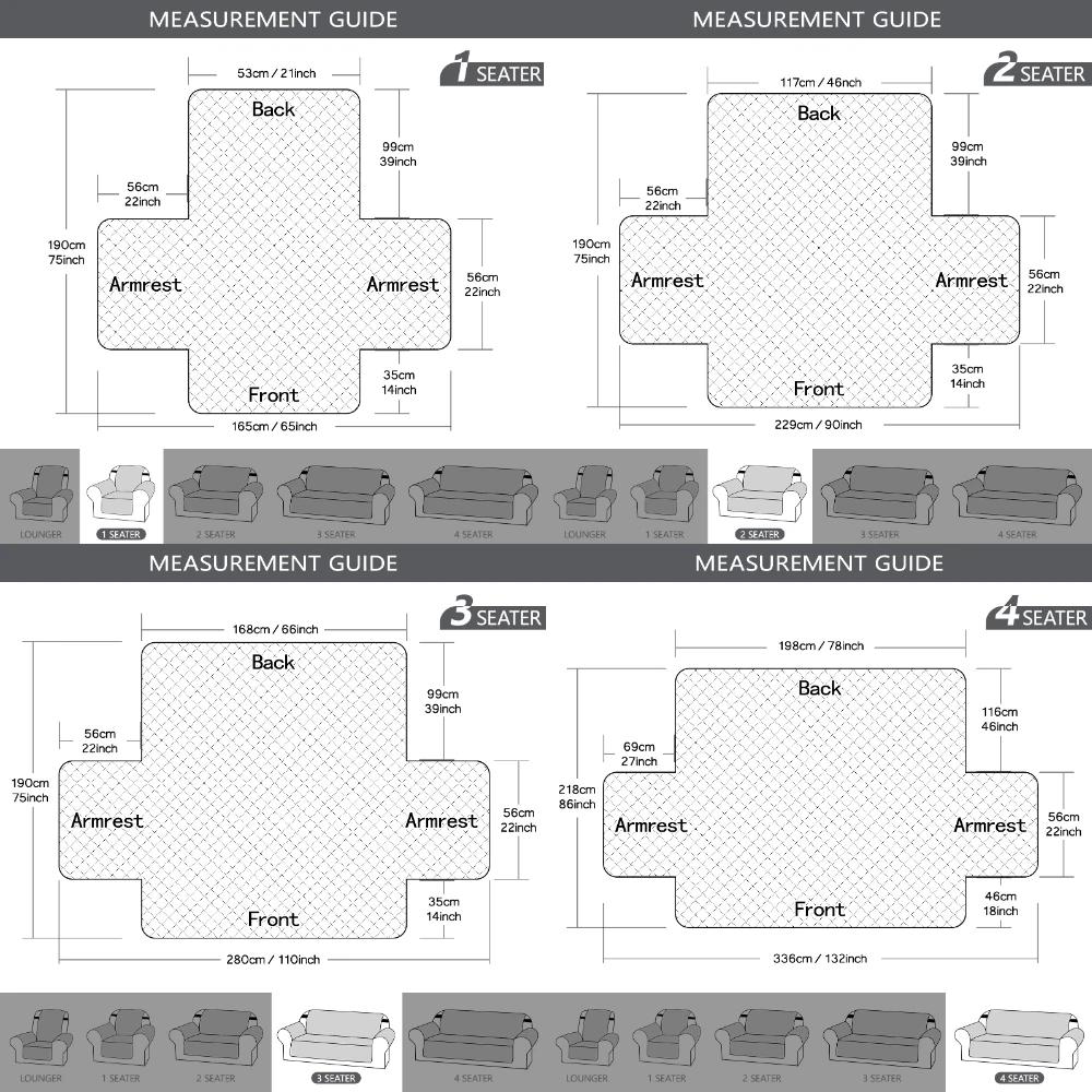 Seat 1234 Waterproof Sofa Cover Plaid Fabric Anti-Slip Furniture Protector Couch Covers Living Room Slipcover for Kids Pet