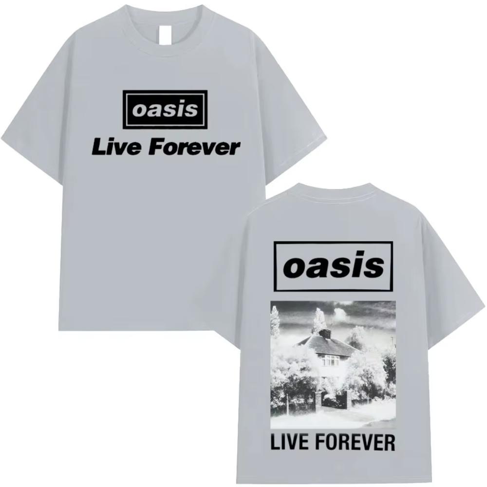 

Рэпер Oasis Live Forever 25 Харадзюку Футболки Хипстерские Мужские Высокое Качество Повседневные Y2K Летние Короткий Рукав Футболка Оверсайз Топы 4XL