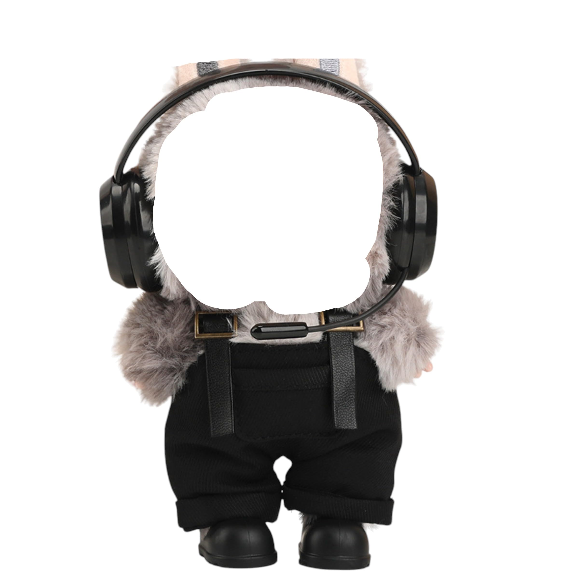 

[AXLUCE] Lovebu Clothes Overalls with Headphones Plush Toy (Black)