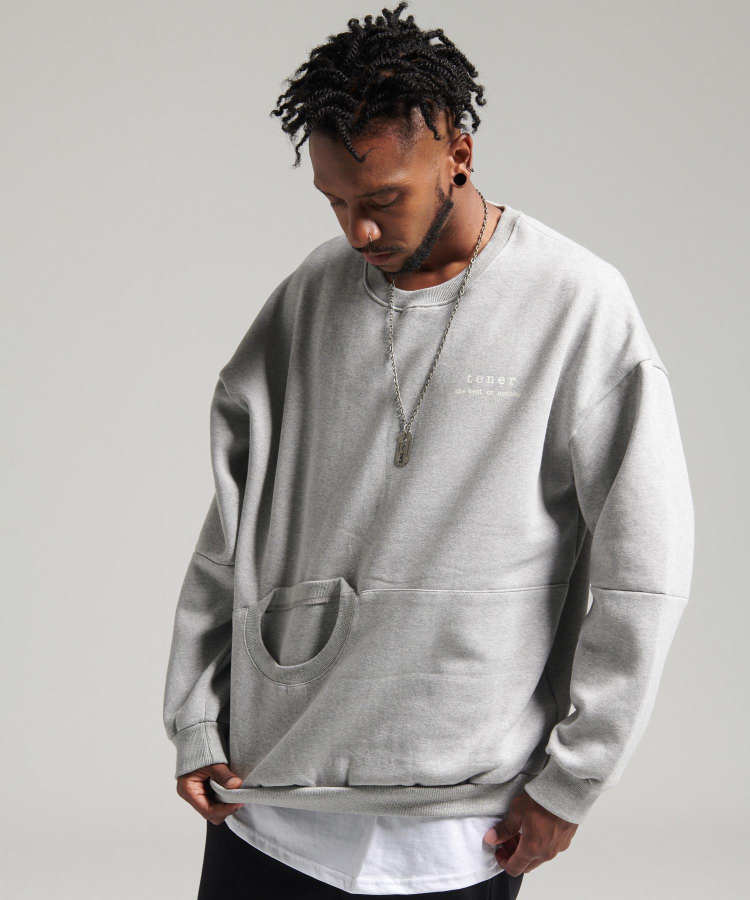 Tener Unisex Fleece-Lined Kangaroo Sweatshirt Gray 2