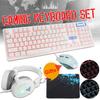 USB Mechanical Feel Keyboard And Game Mouse Set Headset Light Computer Desktop Wired Mouse Three-piece