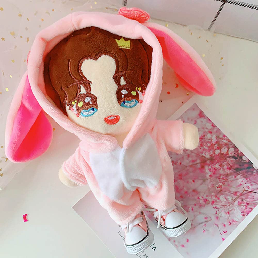 niannyyhouse 20cm doll clothes, stuffed animal coveralls + shoes, 2-piece set, rabbit clothes, cotton doll clothes, pajamas, doll baby clothes (20cm,