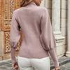 IHUASU Women's Autumn and Winter Solid Colour Knit Sweater Temperament Commuter O Collar Loose Big Size Pullover Jumper