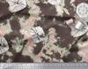 Soimoi Brown Poly Crepe Fabric Bandhani Tie-Dye Printed Fabric 1 Yard 42 Inch