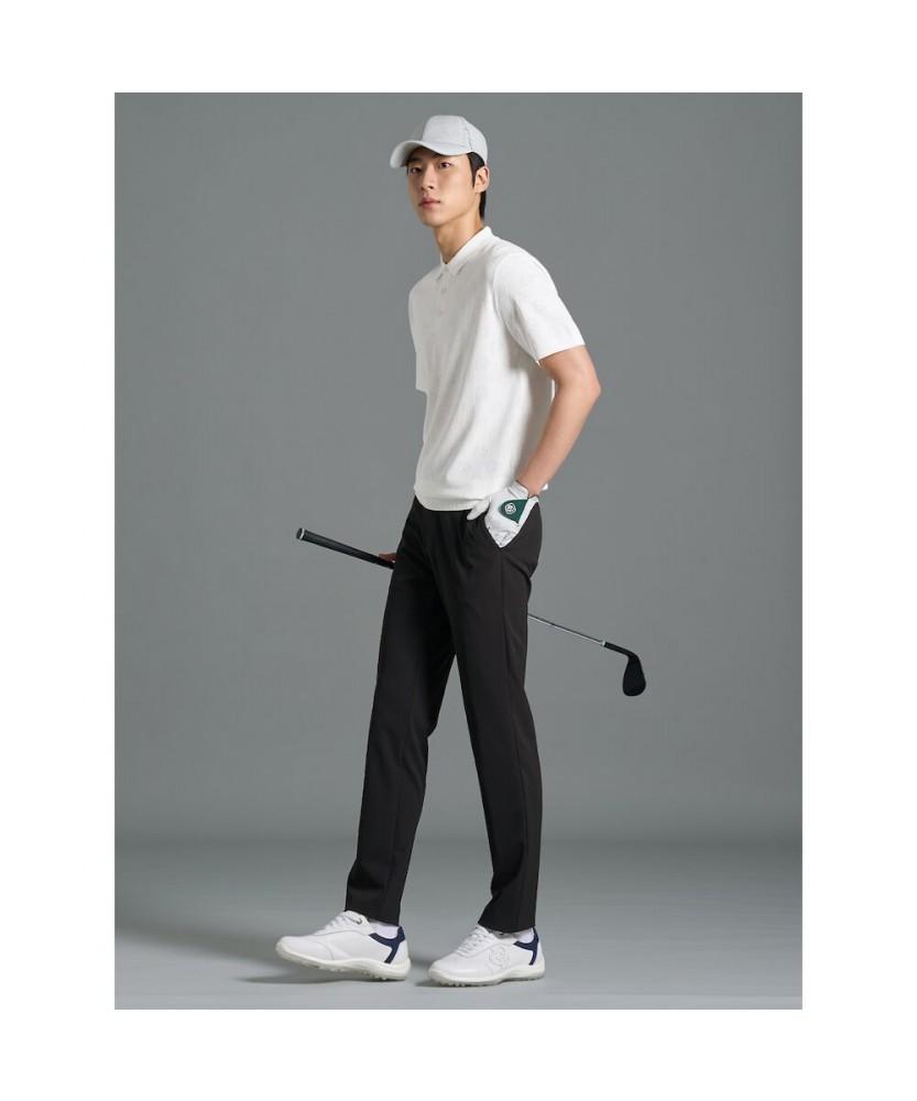 BEANPOLE GOLF [B_Under] Men'S Jacquard Knit Short Sleeve Collared T-Shirt - White