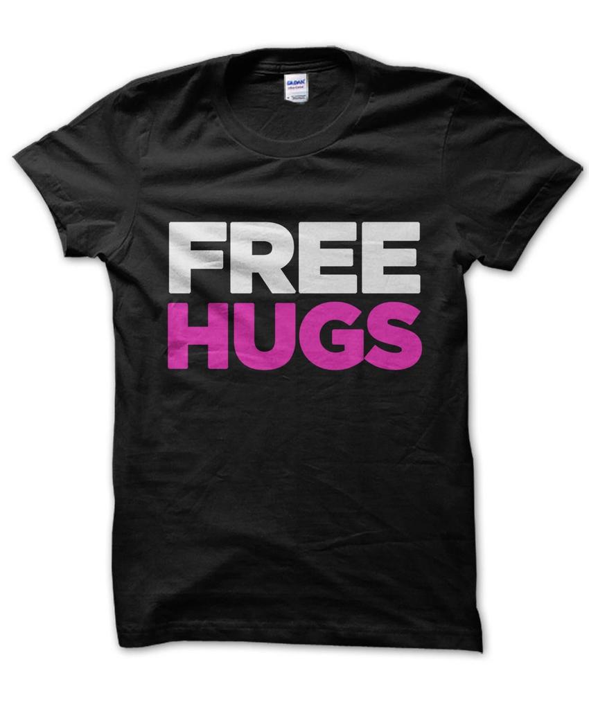Free Hugs T-Shirt Funny Top Friendly Tee Gift For Huggers