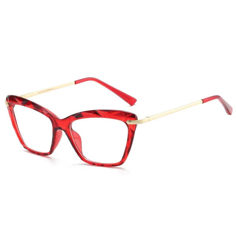 Retro Anti Blue Women Clear Eyeglasses Cat Eye Glasses Frame Women Men Alloy Resting Lense Optical Spectacle Eyeglass