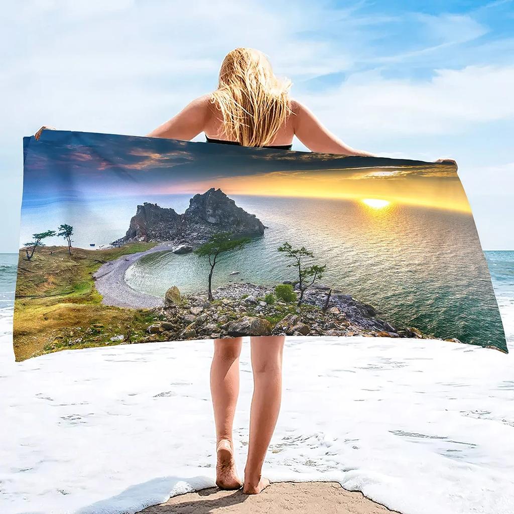 Baikal Beach Towel Microfiber Oversized Travel Towels Lightweight Super Absorbent Compact Beach Accessories Quick Dry Pool Towel