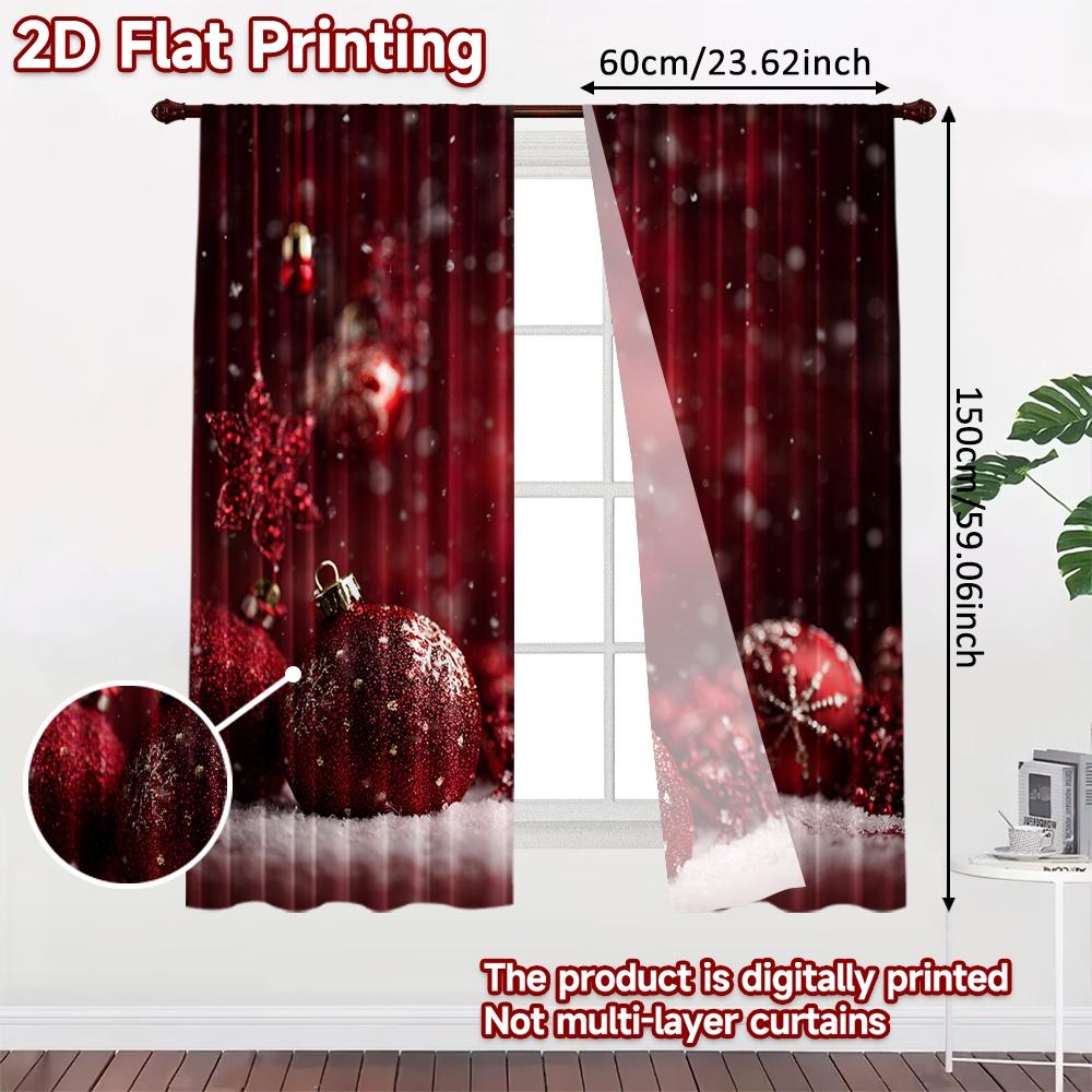 2 szt., zasłony DRUKOWANE PŁASKO 2D (Bez Roda) Świąteczna Kraina Czarów Festiwal Halloween Modne Zasłony Trwała Tkanina Poliestrowa